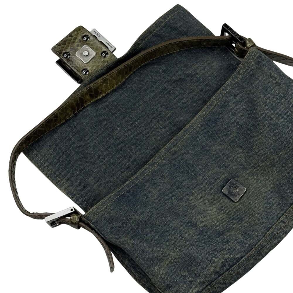 Fendi Denim Snakeskin Baguette - Picture 3 of 10
